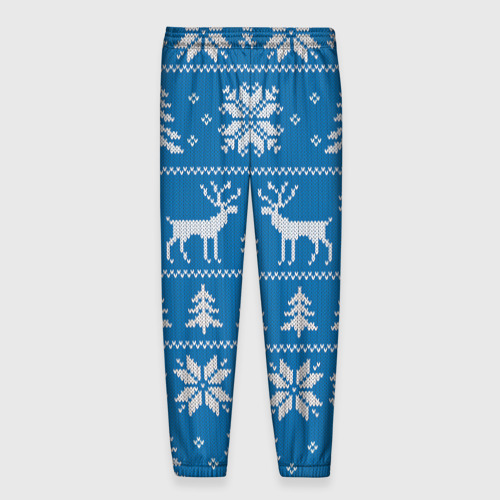 Мужские брюки 3D Рождественский синий свитер с оленями, цвет 3D печать - фото 2