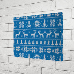 Холст прямоугольный Рождественский синий свитер с оленями - фото 2