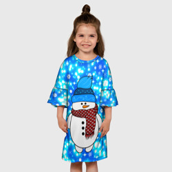 Детское платье 3D Снеговик в шапке - фото 2