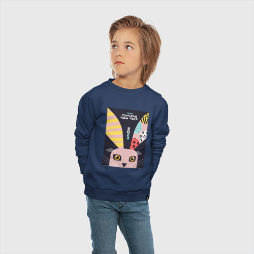 Детский свитшот хлопок с принтом Кролик с длинными ушами, вид сбоку #3