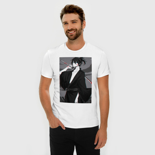 Мужская футболка хлопок Slim Бездомный Бог боевой, цвет белый - фото 3