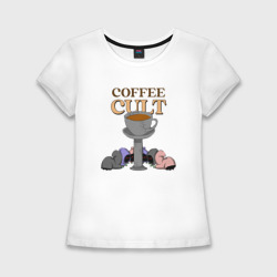 Женская футболка хлопок Slim Культ кофе