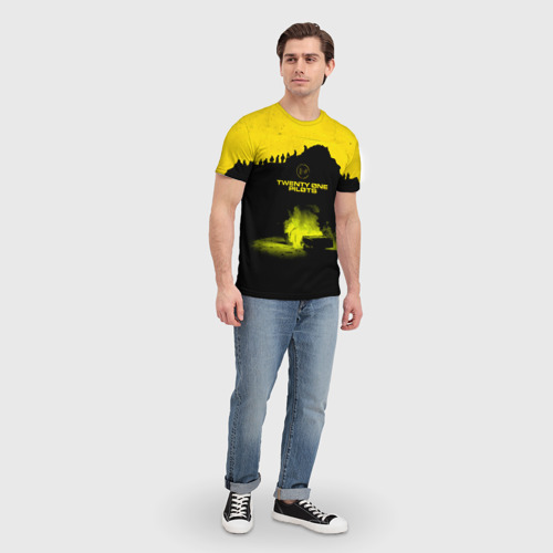 Мужская футболка 3D с принтом Twenty One Pilots accident, вид сбоку #3