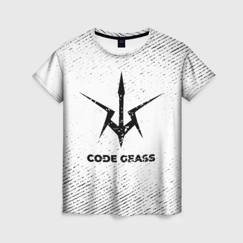 Женская футболка 3D с принтом Code Geass с потертостями на светлом фоне, вид спереди #2