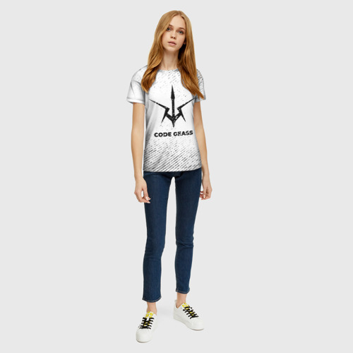 Женская футболка 3D с принтом Code Geass с потертостями на светлом фоне, вид сбоку #3