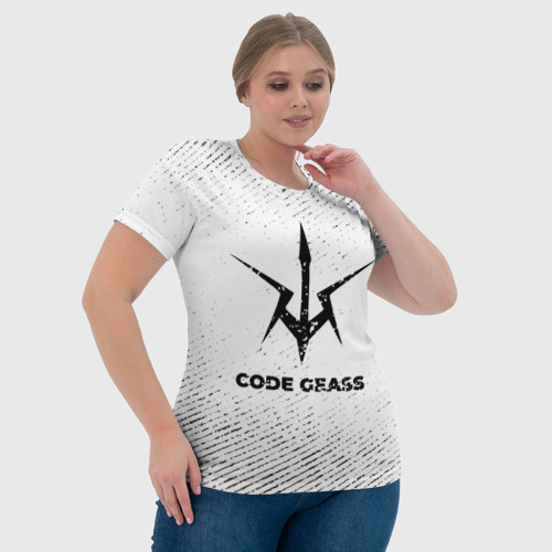 Женская футболка 3D с принтом Code Geass с потертостями на светлом фоне, фото #4