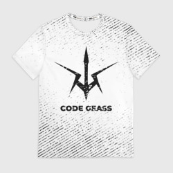 Мужская футболка 3D Code Geass с потертостями на светлом фоне