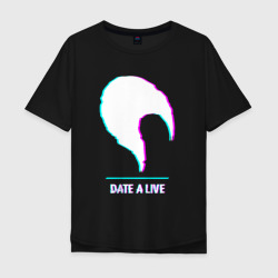 Мужская футболка хлопок Oversize Символ Date A Live в стиле glitch