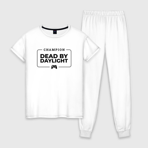 Женская пижама хлопок с принтом Dead by Daylight gaming champion: рамка с лого и джойстиком, вид спереди #2