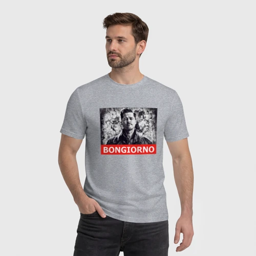 Мужская футболка хлопок с принтом Лейтенант Альдо Рейн Basterds, фото на моделе #1