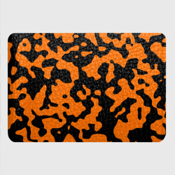 Картхолдер с принтом Чёрные абстрактные пятна на оранжевом фоне - фото 2