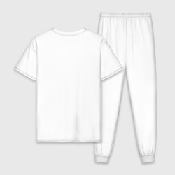 Пижама с принтом Нейросеть - Ночной Париж для мужчины, вид сзади №1. Цвет основы: белый