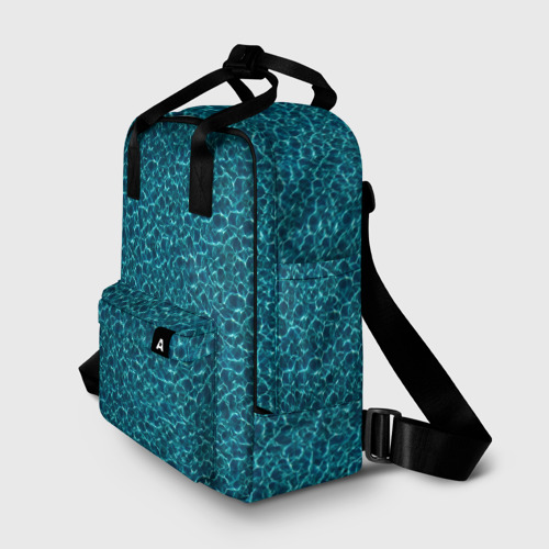Женский рюкзак 3D с принтом Водяные волны - паттерн, фото на моделе #1
