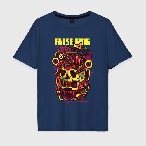 Мужская футболка хлопок Oversize с принтом Фальшивый король, вид спереди #2