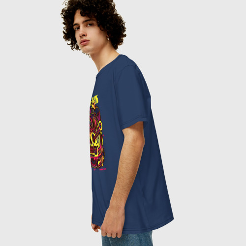 Мужская футболка хлопок Oversize с принтом Фальшивый король, вид сбоку #3