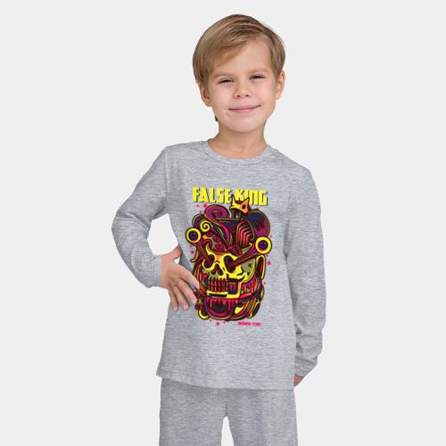 Детская пижама с лонгсливом хлопок с принтом Фальшивый король, фото на моделе #1