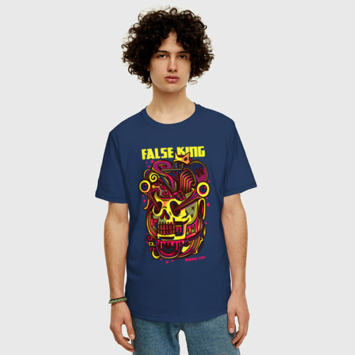 Мужская футболка хлопок Oversize с принтом Фальшивый король, фото на моделе #1