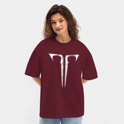 Женская футболка Oversize хлопок texturе Lost ark logo - фото 2