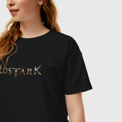 Женская футболка хлопок Oversize Золотое лого Lost ark - фото 2