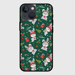 Чехол для iPhone 13 mini Merry Christmas Rabbit 2023