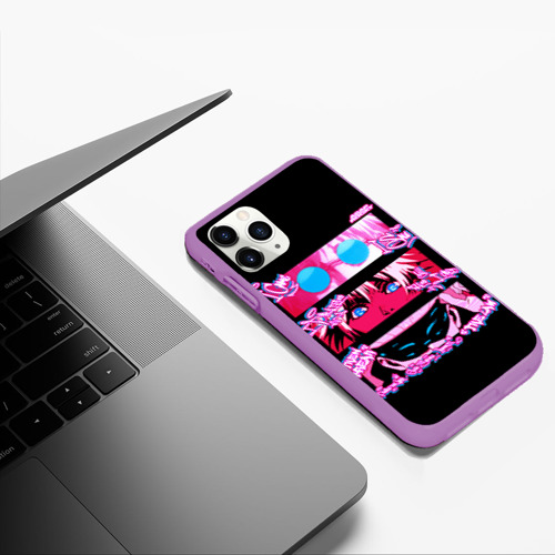 Чехол для iPhone 11 Pro Max матовый Взгляды Сатору Годжо - Магическая битва, цвет фиолетовый - фото 5