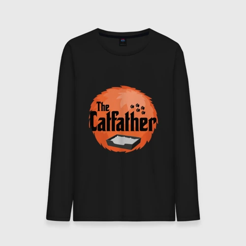 Мужской лонгслив хлопок Cat father