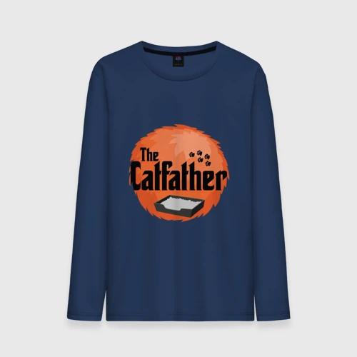 Мужской лонгслив хлопок Cat father