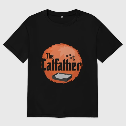 Мужская футболка хлопок Oversize Cat father