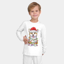 Детская пижама с лонгсливом хлопок Новогодний корги - фото 2