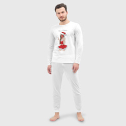 Мужская пижама с лонгсливом хлопок Снегурочка селфи - фото 2
