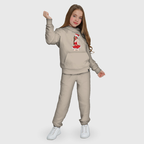 Детский костюм с толстовкой хлопок Снегурочка селфи, цвет миндальный - фото 6