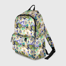 Рюкзак 3D Цветочный узор на фоне в горошек