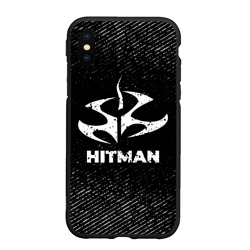 Чехол для iPhone XS Max матовый Hitman с потертостями на темном фоне