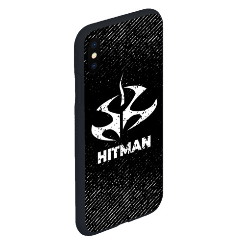 Чехол для iPhone XS Max матовый Hitman с потертостями на темном фоне - фото 3