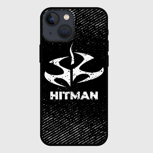 Чехол для iPhone 13 mini Hitman с потертостями на темном фоне