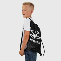 Рюкзак-мешок 3D Hitman с потертостями на темном фоне - фото 2