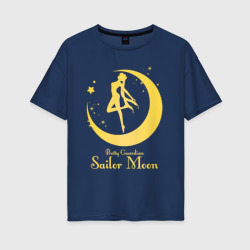 Sailor Moon gold – Женская футболка хлопок Oversize с принтом купить со скидкой в -16%