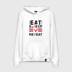 Женская толстовка хлопок Надпись: eat sleep EVE repeat