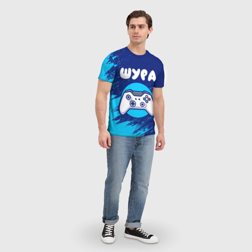 Мужская футболка 3D с принтом Шура геймер, вид сбоку #3