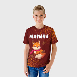 Детская футболка 3D Марина осенняя лисичка - фото 2