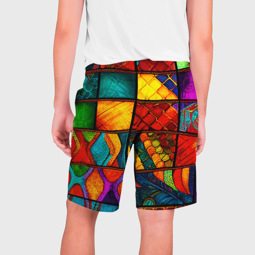 Мужские шорты 3D Лоскутная мозаика - пэчворк, цвет 3D печать - фото 2