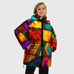 Женская зимняя куртка Oversize Лоскутная мозаика - пэчворк - фото 2