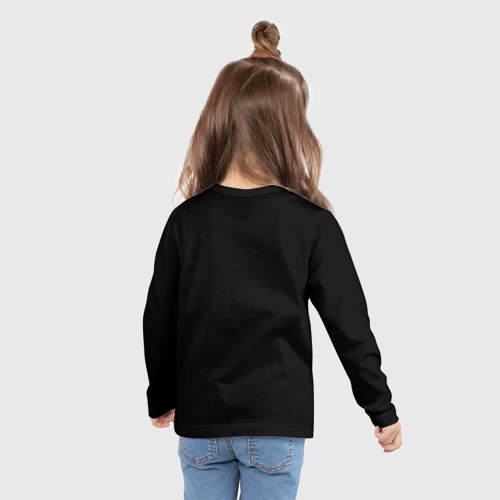 Детский лонгслив 3D с принтом Капибара приветствует, вид сзади #2