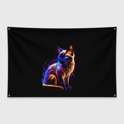 Флаг-баннер Неоновый сиамский котёнок