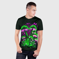 Мужская футболка 3D Slim Фантастические кислотные грибы - фото 2