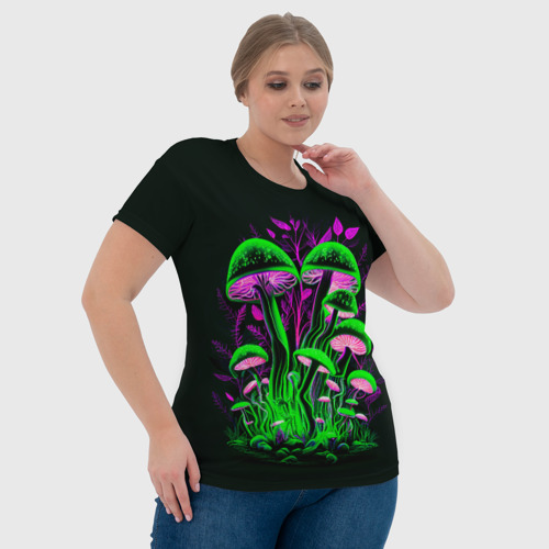 Женская футболка 3D Фантастические кислотные грибы, цвет 3D печать - фото 6