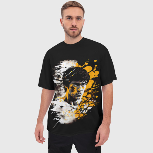 Мужская футболка oversize 3D Брюс Ли в стиле поп арт, цвет 3D печать - фото 3