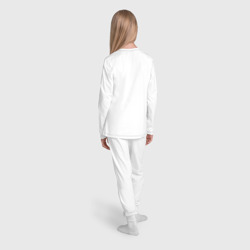 Пижама с принтом Родственная душа геймера для ребенка, вид на модели сзади №3. Цвет основы: белый