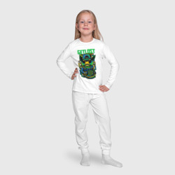 Пижама с принтом Заблудившийся пёс для ребенка, вид на модели спереди №4. Цвет основы: белый