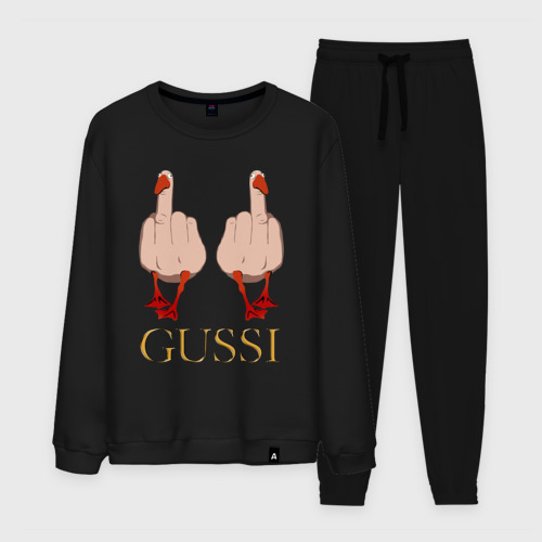 Мужской костюм хлопок Два весёлых гуся - Gussi - fashion 2055, цвет черный